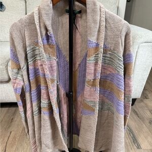 Ralph Lauren Aztec poncho cardigan sweater waterfall with Aztec pattern sizeS/M